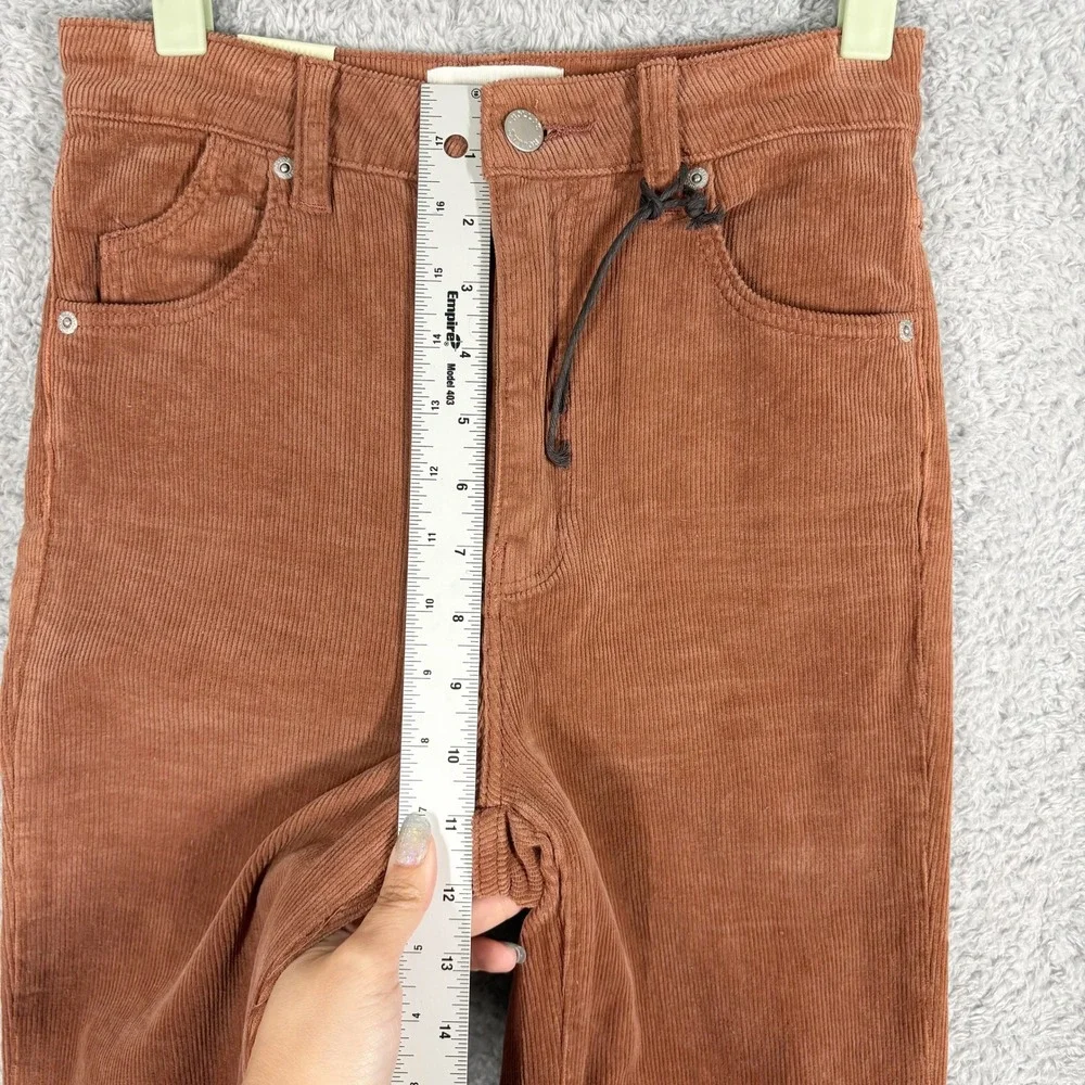 NEW Rolla's Eastcoast Flare Corduroy Pants Sz 25 Cinnamon Rust Orange‎ High Rise
